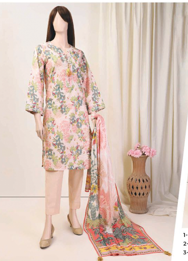 U01-23089-09C Saffron Vol-3 Printed Lawn 3-piece Suit by Saya