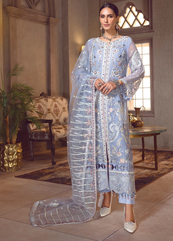 LF-CC-007 Unstitched 3-piece Embroidered Chiffon Le Festa by Eman Adeel