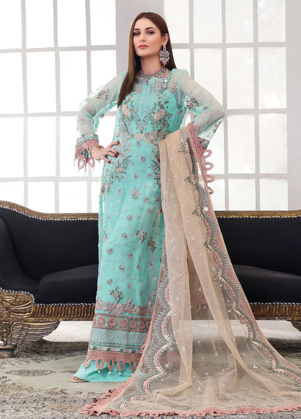 JS-CC-004 Jaanan Eembroidered Chiffon Collection by Soghat Creation