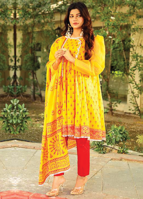 KF-CC-004 Unstitched 3 Piece Kahf Everyday Lawn Suit Collection by Cross & Cross