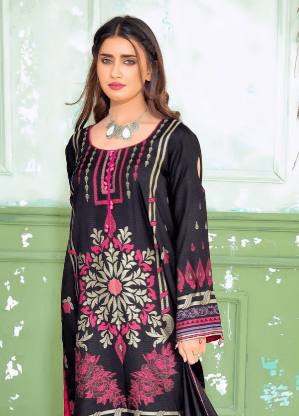 LJ-CC-005 Unstitched 3 Piece Luxury Jacquard Collection by Cross & Cross