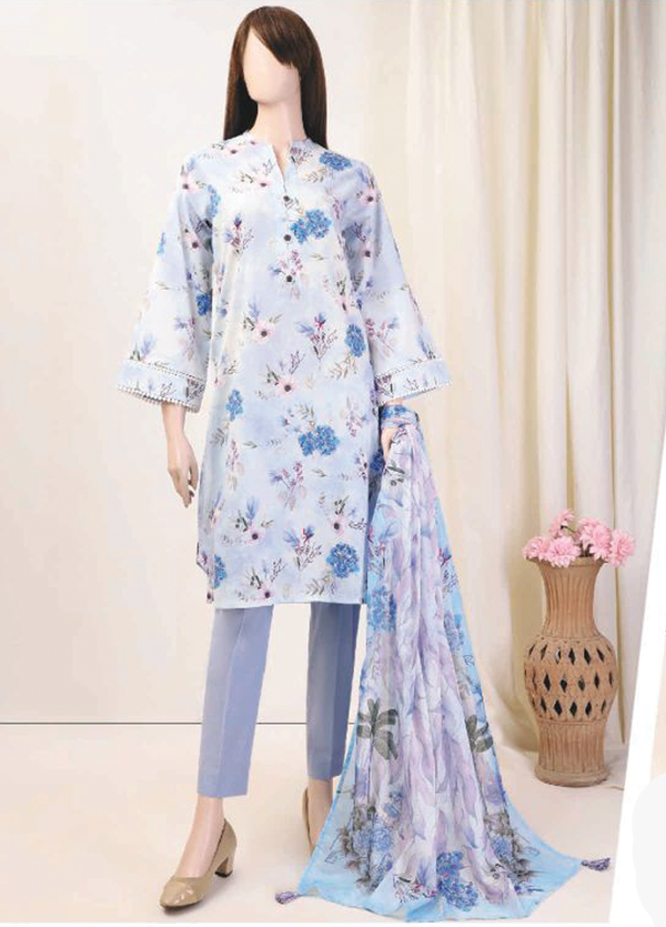 U01-23089-03B Saffron Vol-3 Printed Lawn 3-piece Suit by Saya