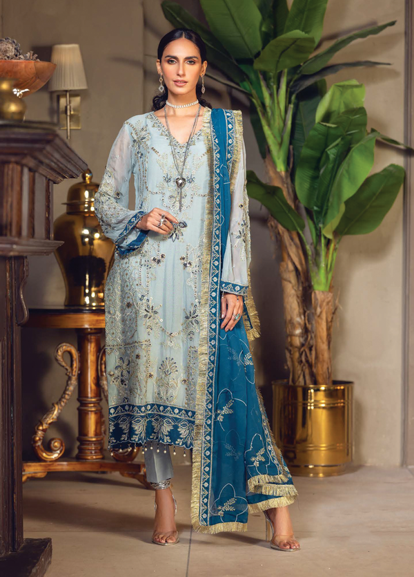 LF-CC-009 Unstitched 3-piece Embroidered Chiffon Le Festa by Eman Adeel