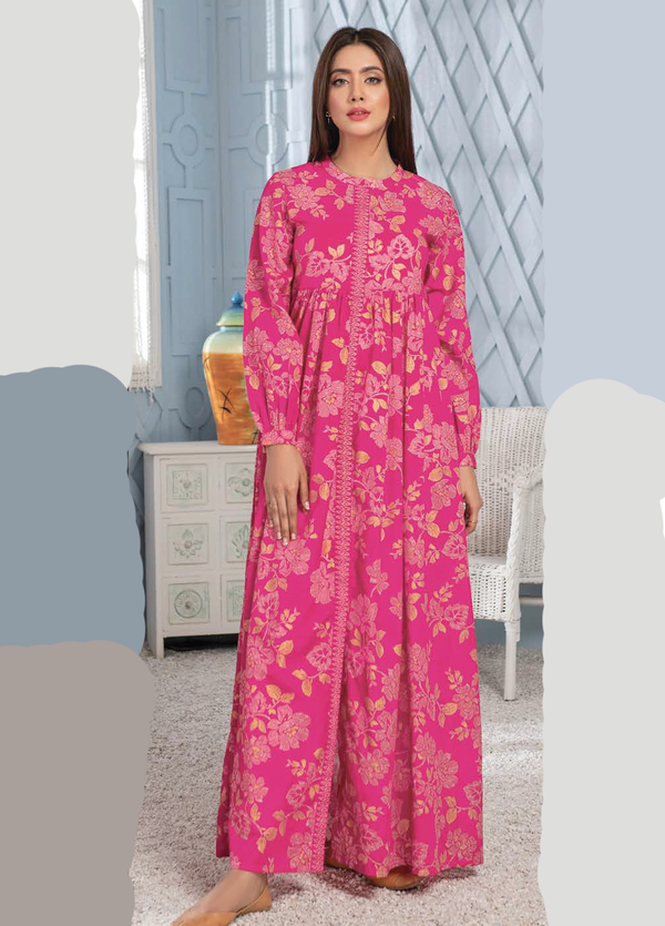 U2931 Pink Gold Paste Print Lawn Shirt 1 Piece by LimeLight