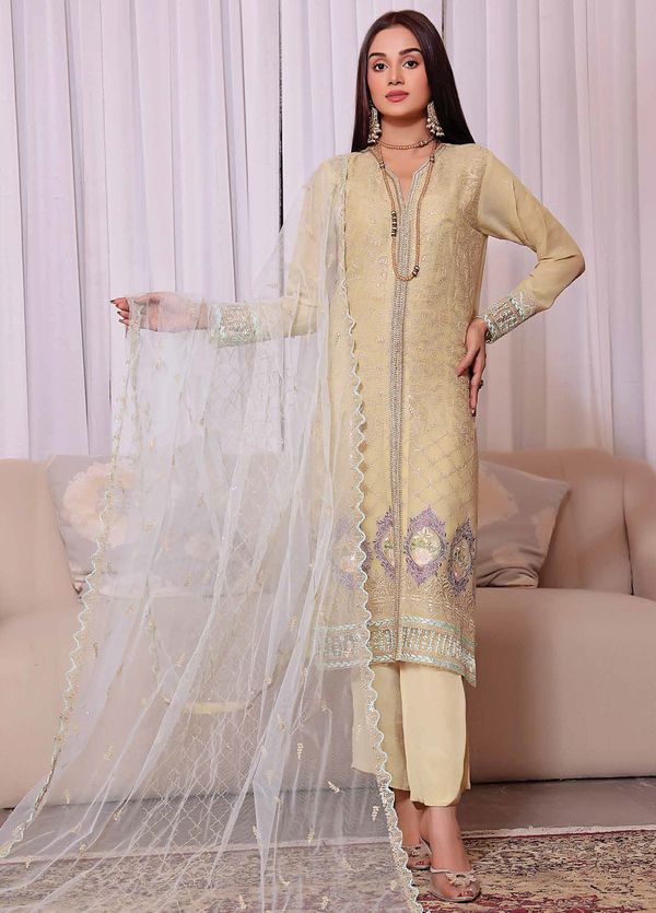 JS-CC-005 Jaanan Eembroidered Chiffon Collection by Soghat Creation