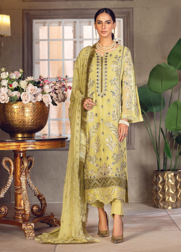 LF-CC-004 Unstitched 3-piece Embroidered Chiffon Le Festa by Eman Adeel