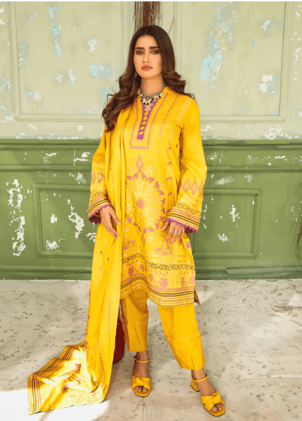 LJ-CC-002 Unstitched 3 Piece Luxury Jacquard Collection by Cross & Cross