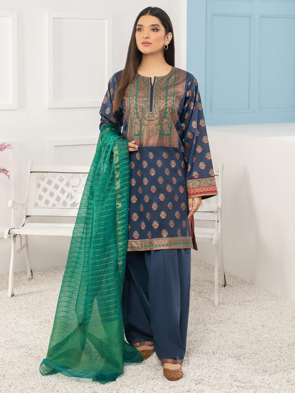 U1600SU-3PC-BLU Unstitched 3 Piece Printed summer Lawn by Limelight