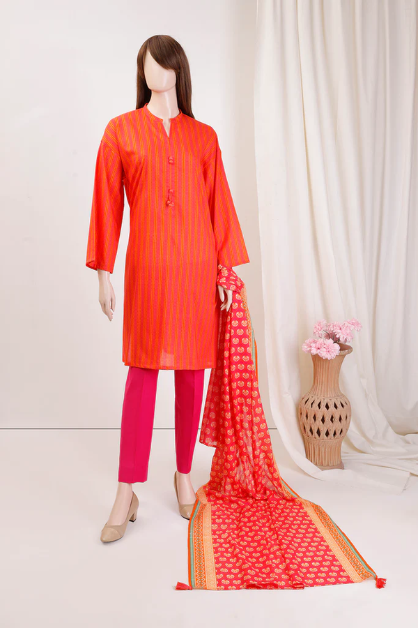 SS-CC-004 3-piece Unstitched Printed Lawn Saffron by Saya