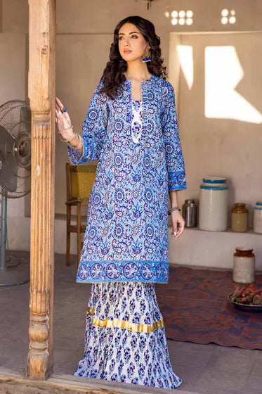 AG-CC-010 2PC Unstitched Printed Lawn Vintage Garden by Gul Ahmed