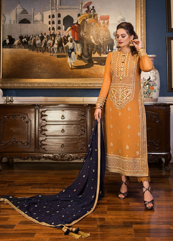 AJ-CC-002 Unstitched Embroidered 3 Piece Maahru & Noorie Collection by Asim Jofa