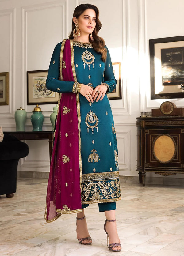 AJ-CC-006 Unstitched Embroidered 3-Piece Maahru & Noorie Collection by Asim Jofa