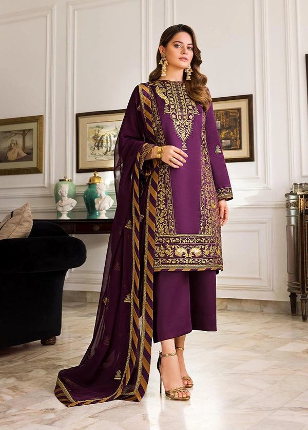 AJ-CC-008 Unstitched Embroidered 3-Piece Maahru & Noorie Collection by Asim Jofa