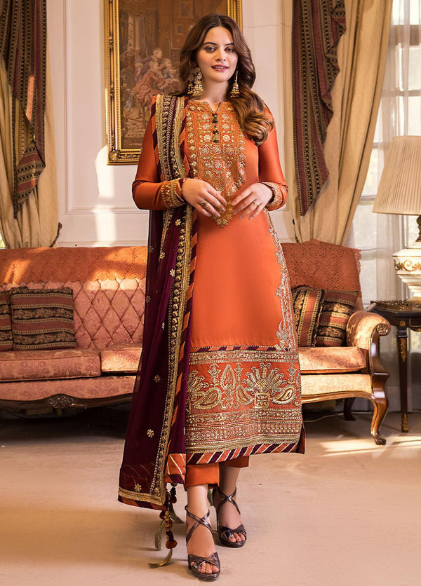 AJ-CC-012 Unstitched Embroidered 3-Piece Maahru & Noorie Collection by Asim Jofa