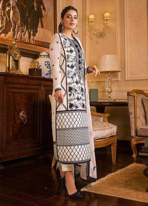 AJ-CC-013 Unstitched Embroidered 3-Piece Maahru & Noorie Collection by Asim Jofa