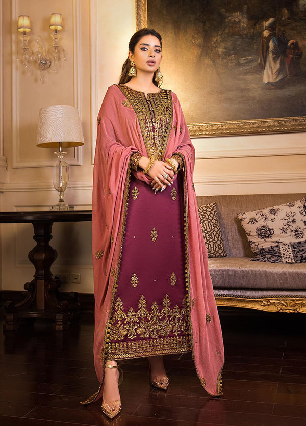 AJ-CC-015 Unstitched Embroidered 3-Piece Maahru & Noorie Collection by Asim Jofa