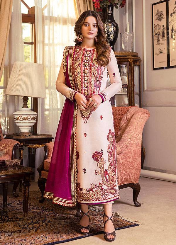 AJ-CC-020 Unstitched Embroidered 3-Piece Maahru & Noorie Collection by Asim Jofa