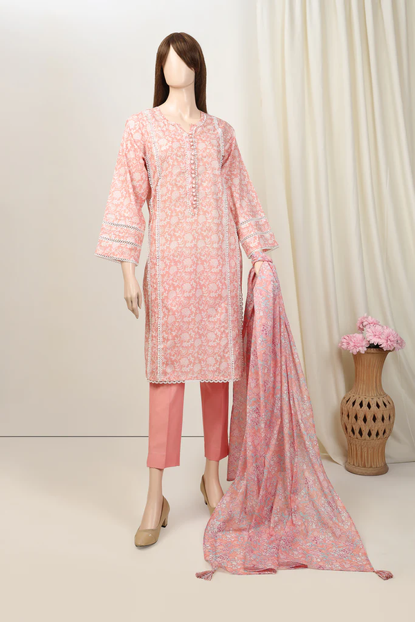 SS-CC-011 3-piece Unstitched Printed Lawn Saffron by Saya