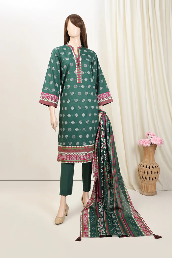 SS-CC-012 3-piece Unstitched Printed Lawn Saffron by Saya