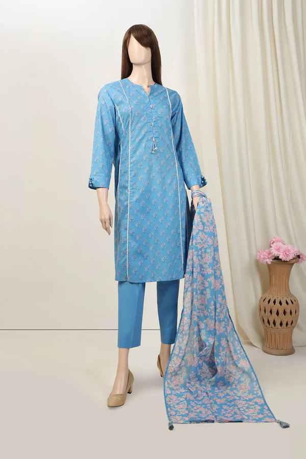 SS-CC-015 3-piece Unstitched Printed Lawn Saffron by Saya