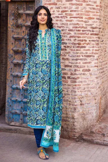AG-CC-001 3PC Unstitched Printed Lawn Vintage Garden by Gul Ahmed