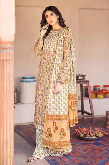 AG-CC-003 3PC Unstitched Printed Lawn Vintage Garden by Gul Ahmed