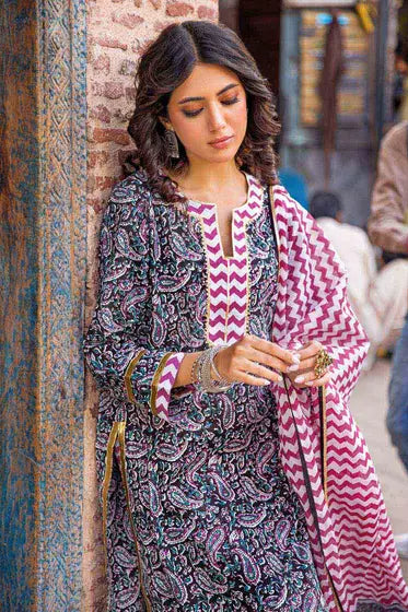 AG-CC-002 3PC Unstitched Printed Lawn Vintage Garden by Gul Ahmed
